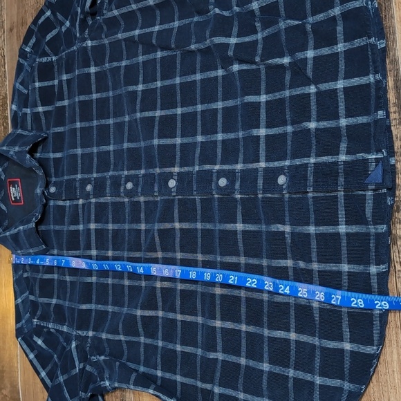 UNTUCKit Fair Trade Navy Windowpane Micro Cord Long Sleeve Button Down Size XL - Picture 7 of 8